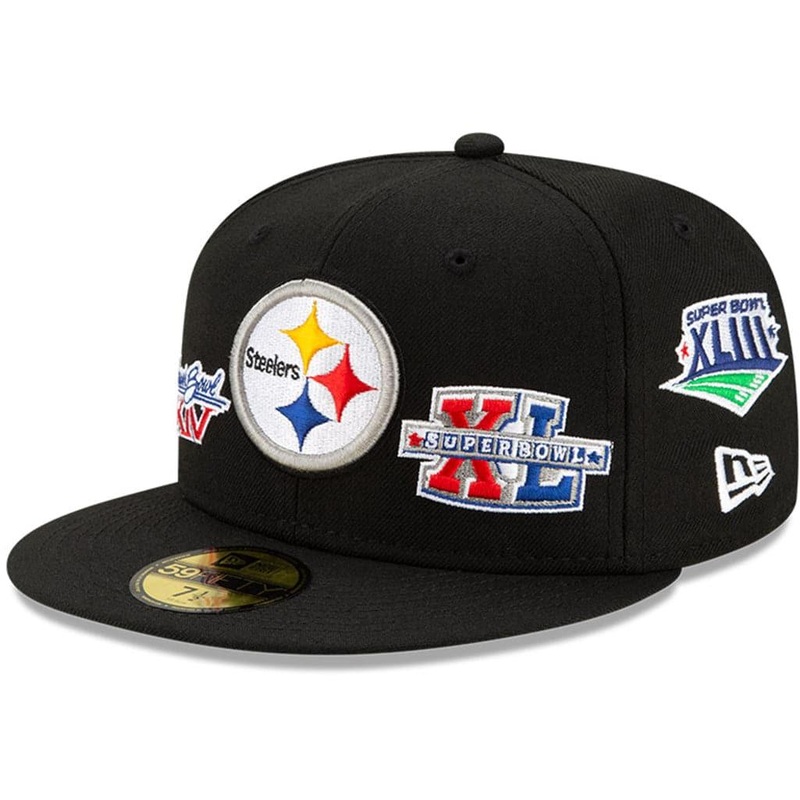 Pittsburgh Steelers New Era NFL Champions Patch 59FIFTY Fitted Hat – Black