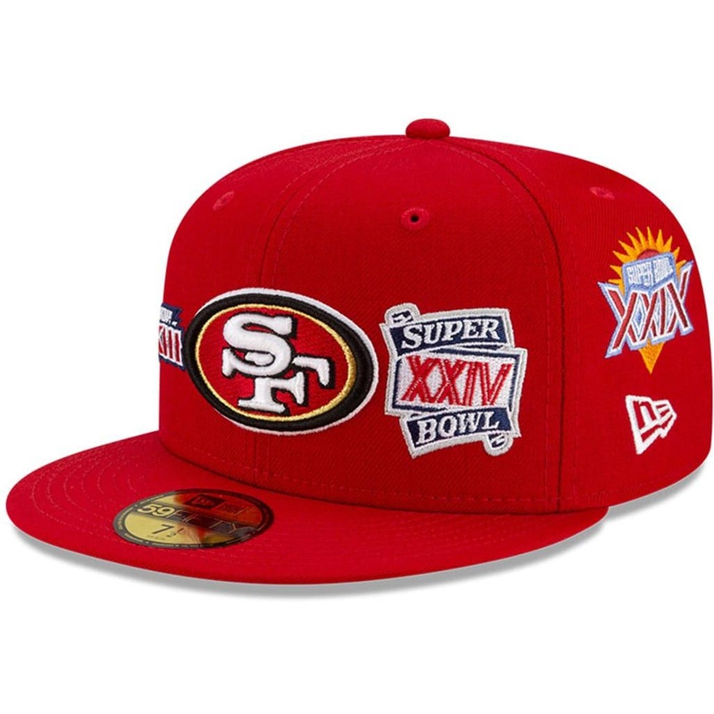 San Francisco 49ers New Era NFL Champions Patch 59FIFTY Fitted Hat – Red