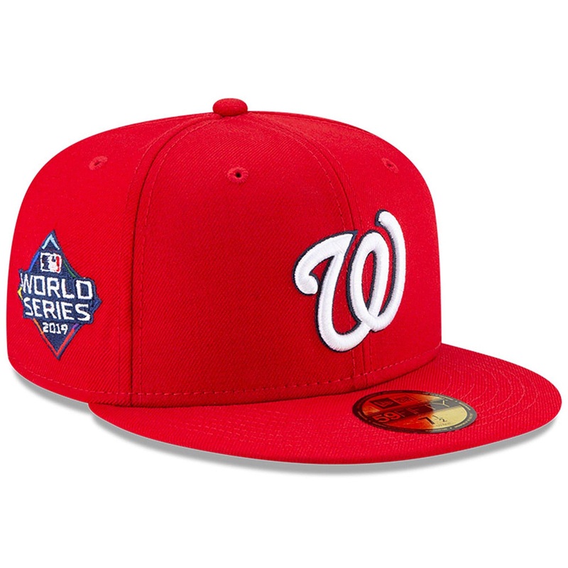 Washington Nationals New Era MLB Champions Patch 59FIFTY Fitted Hat – Red