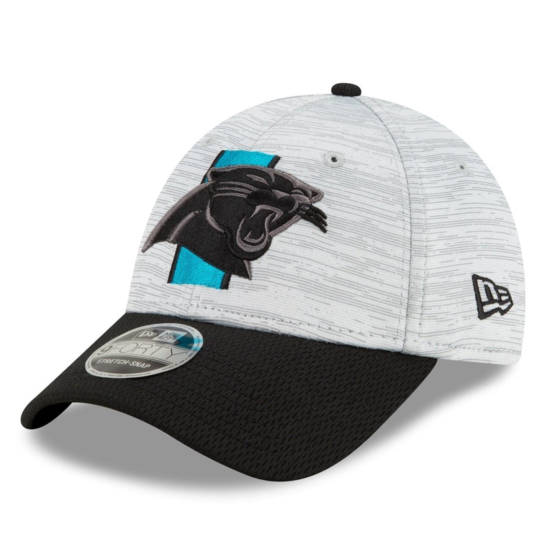 Carolina Panthers New Era NFL 2021 Training Camp 9FORTY Curve Stretch Snapback Hat – Grey