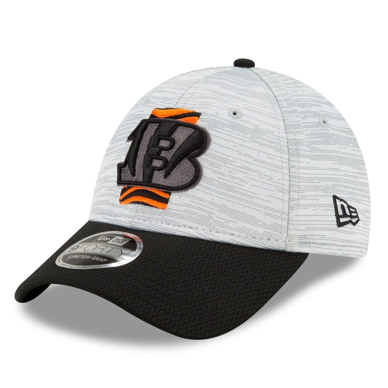 Cincinnati Bengals New Era NFL 2021 Training Camp 9FORTY Curve Stretch Snapback Hat – Grey