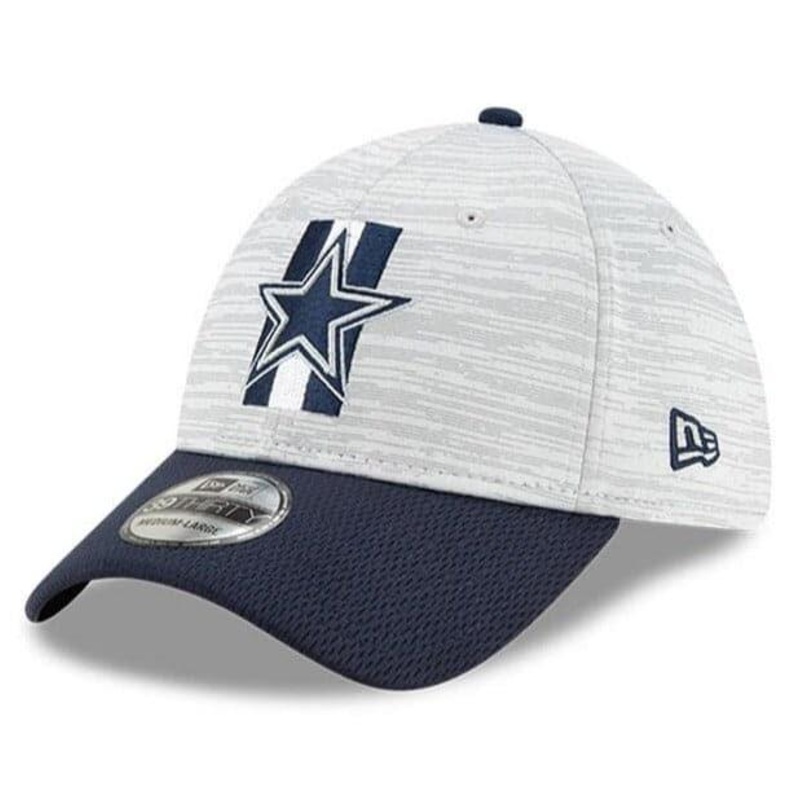 Dallas Cowboys New Era NFL 2021 Training Camp 39THIRTY Flex Fit Curve Hat – Grey