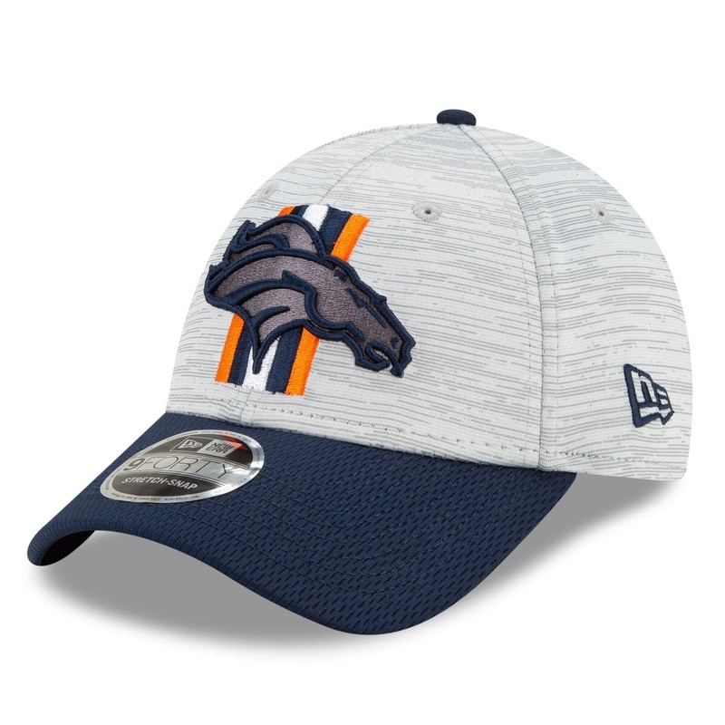 Denver Broncos New Era NFL 2021 Training Camp 9FORTY Curve Stretch Snapback Hat – Grey