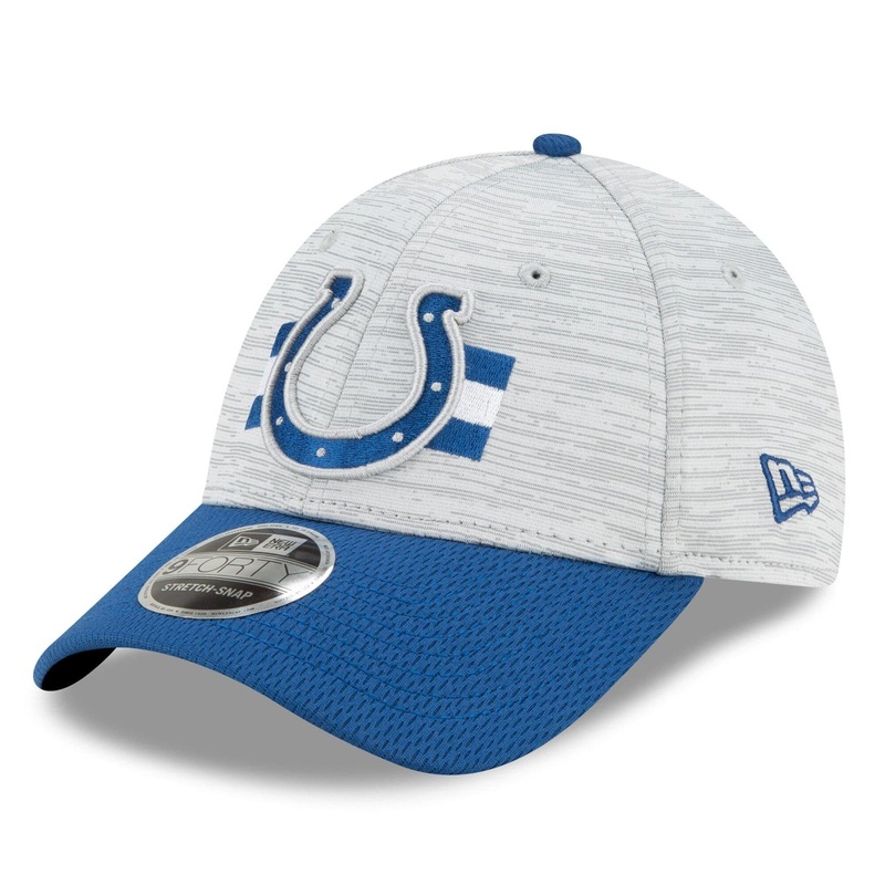 Indianapolis Colts New Era NFL 2021 Training Camp 9FORTY Curve Stretch Snapback Hat – Grey