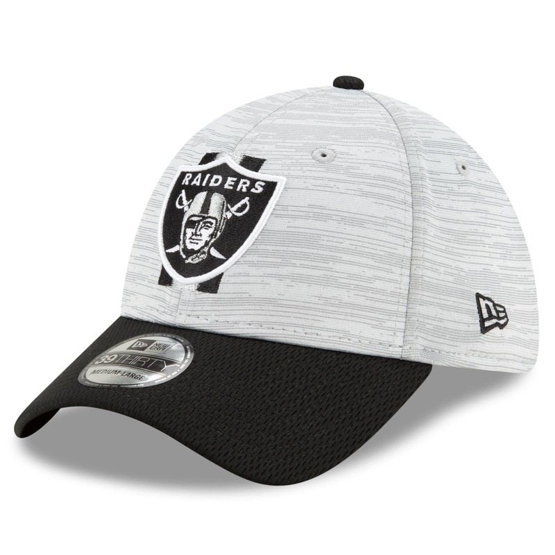 Las Vegas Raiders New Era NFL 2021 Training Camp 39THIRTY Flex Fit Curve Hat – Grey