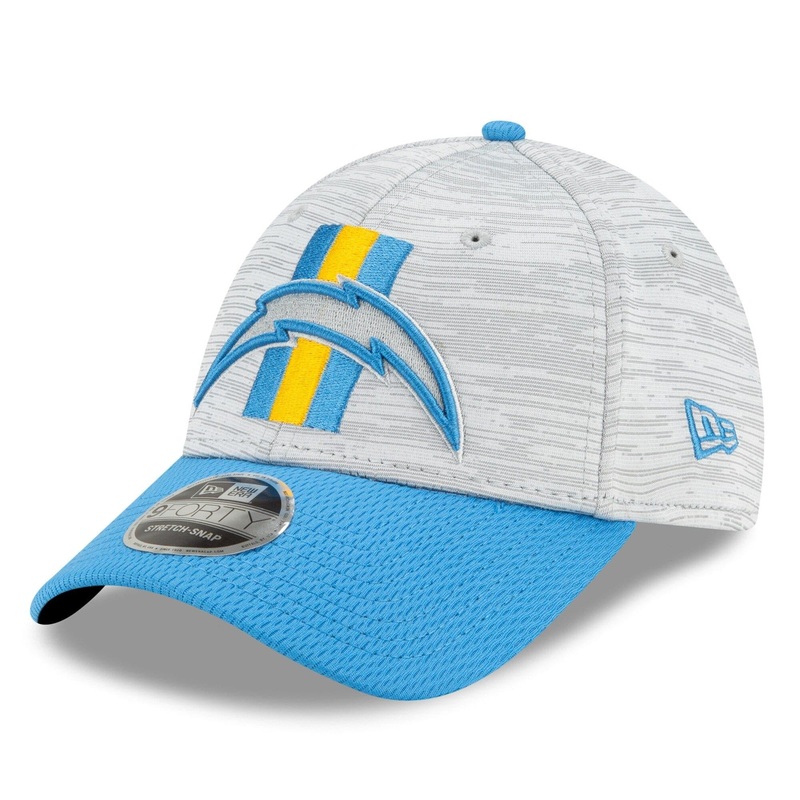 Los Angeles Chargers New Era NFL 2021 Training Camp 9FORTY Curve Stretch Snapback Hat – Grey