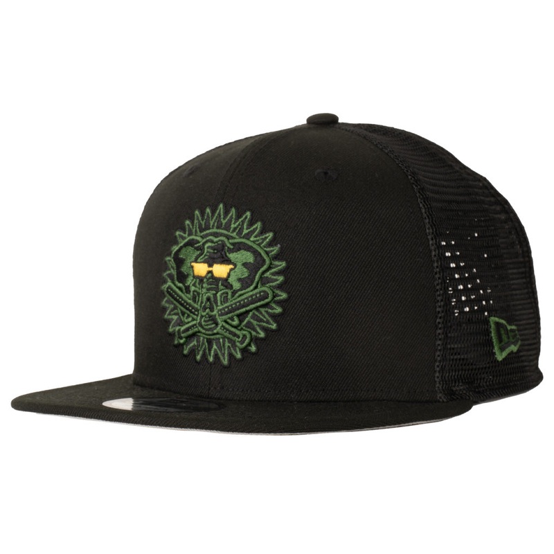 MLB Oakland Athletics New Era Shadowline 9FIFTY Snapback Trucker Hat – Black