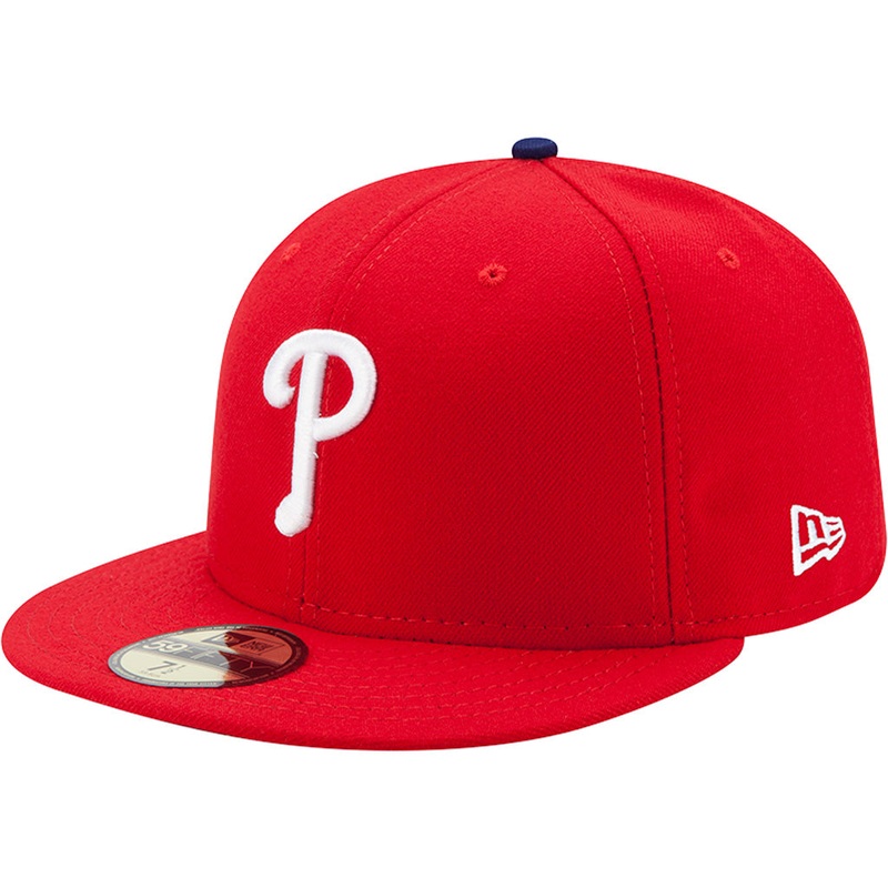 MLB Philadelphia Phillies Youth New Era Home Authentic Collection 59FIFTY Fitted Hat – Red