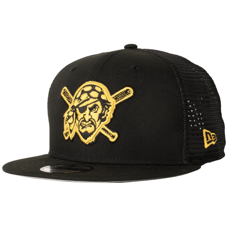 MLB Pittsburgh Pirates New Era Shadowline 9FIFTY Snapback Trucker Hat – Black