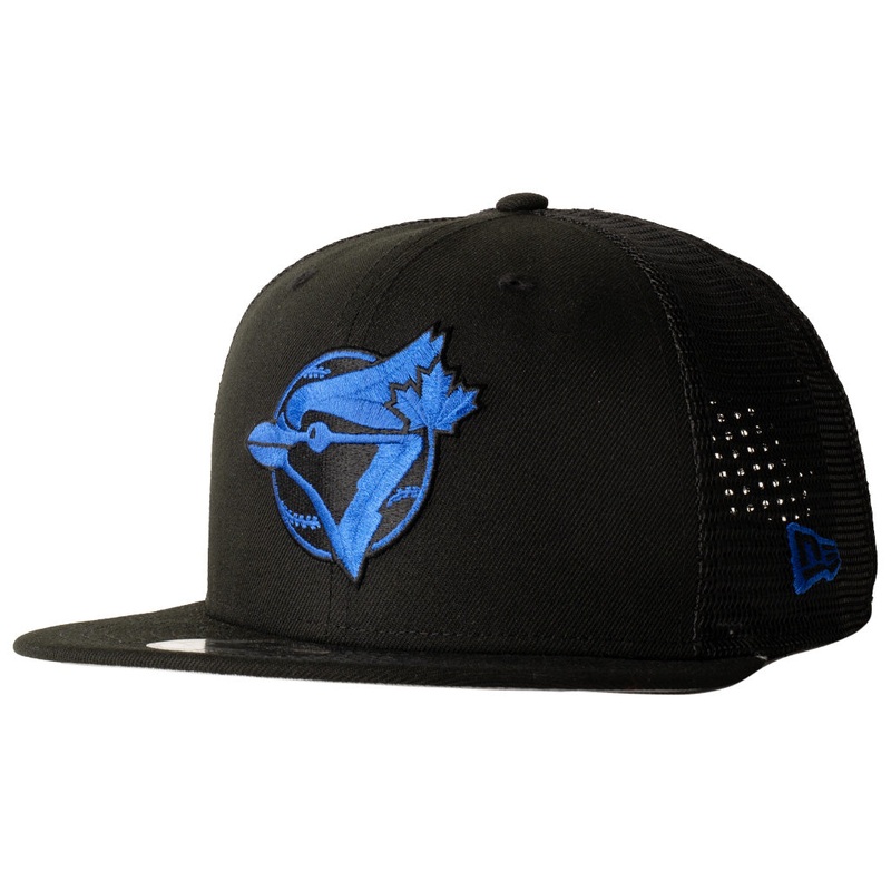 MLB Toronto Blue Jays New Era Shadowline 9FIFTY Snapback Trucker Hat – Black
