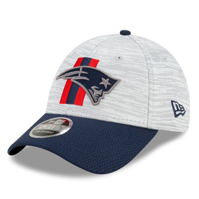 New England Patriots New Era NFL 2021 Training Camp 9FORTY Curve Stretch Snapback Hat – Grey