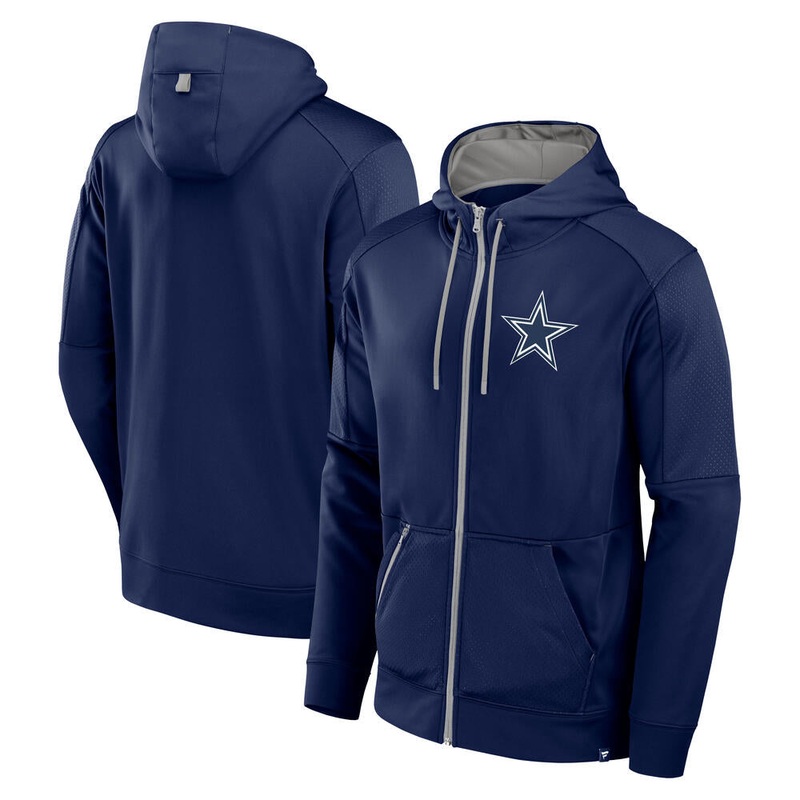 NFL Dallas Cowboys Fanatics Defender Full Zip Hoodie – Navy