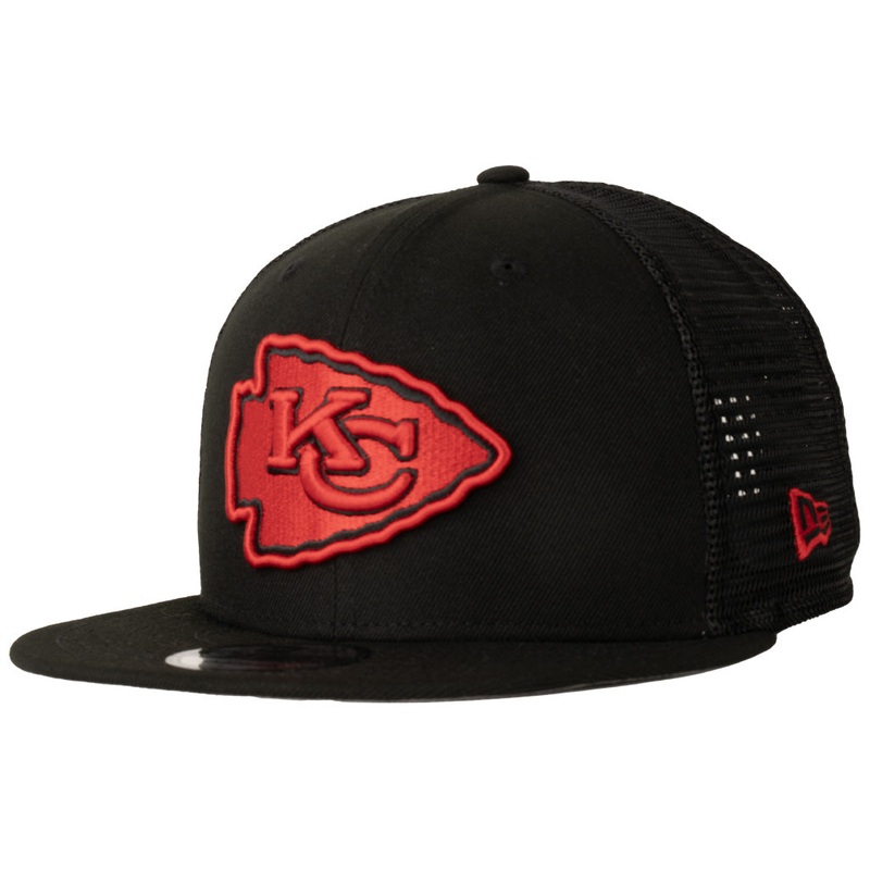 NFL Kansas City Chiefs New Era Shadowline 9FIFTY Snapback Trucker Hat – Black