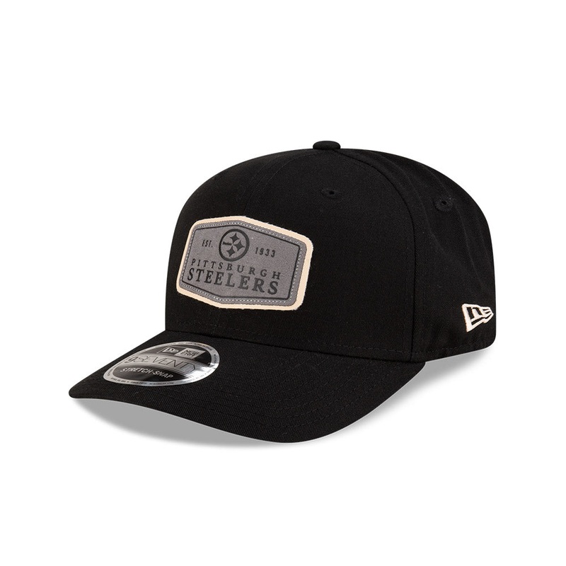 NFL Pittsburgh Steelers Labeled 9SEVENTY Stretch-Snapback Hat – Black