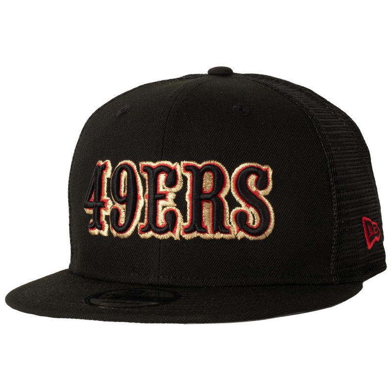 NFL San Francisco 49ers New Era Shadowline 9FIFTY Snapback Trucker Hat – Black