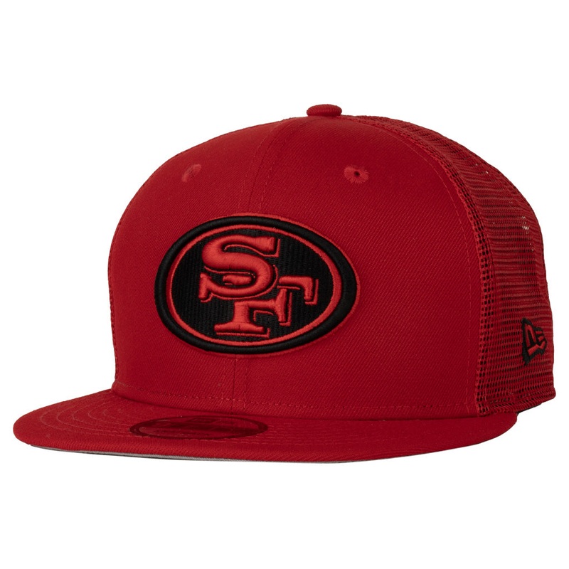 NFL San Francisco 49ers New Era Shadowline 9FIFTY Snapback Trucker Hat – Red
