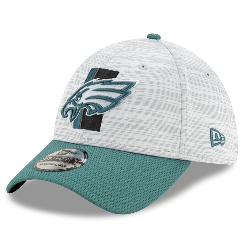 Philadelphia Eagles New Era NFL 2021 Training Camp 39THIRTY Flex Fit Curve Hat – Grey