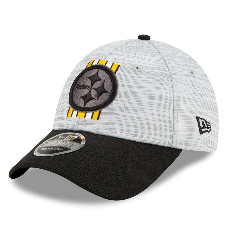 Pittsburgh Steelers New Era NFL 2021 Training Camp 9FORTY Curve Stretch Snapback Hat – Grey