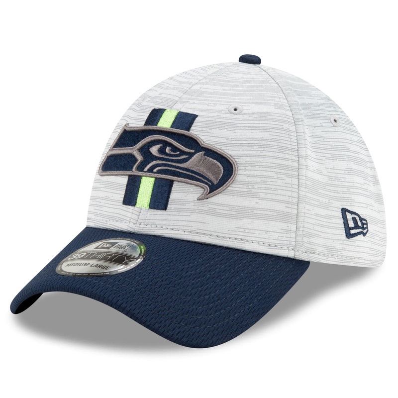 Seattle Seahawks New Era NFL 2021 Training Camp 39THIRTY Flex Fit Curve Hat – Grey