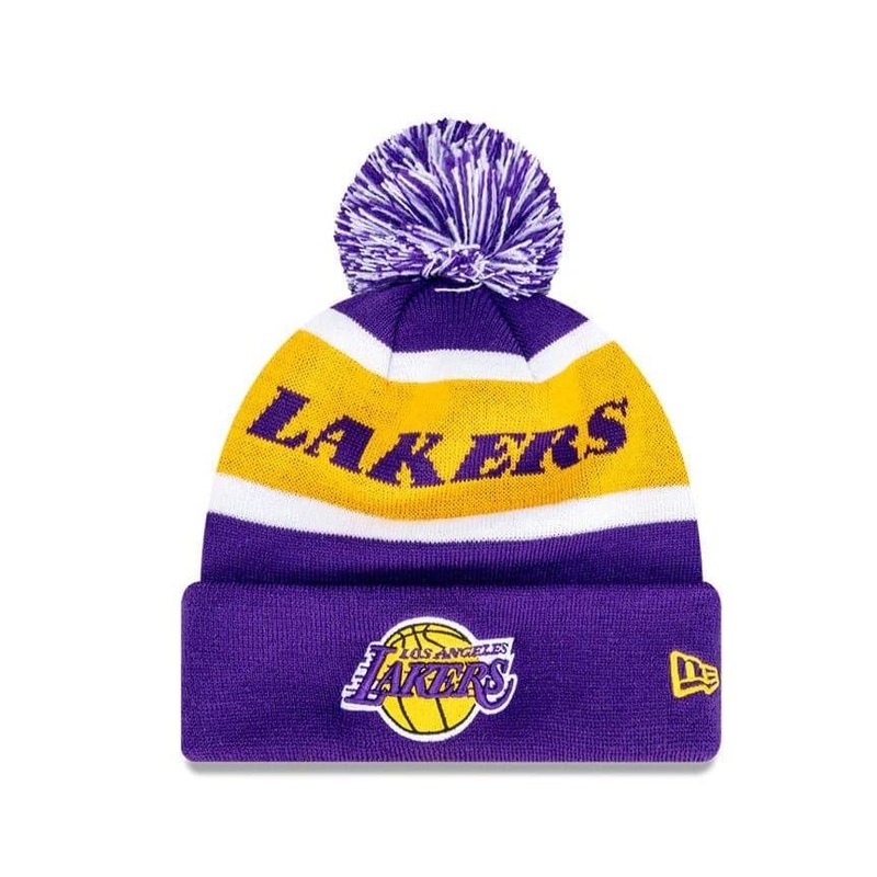Youths Los Angeles Lakers New Era NBA Team Wordmark Knit Beanie – Purple