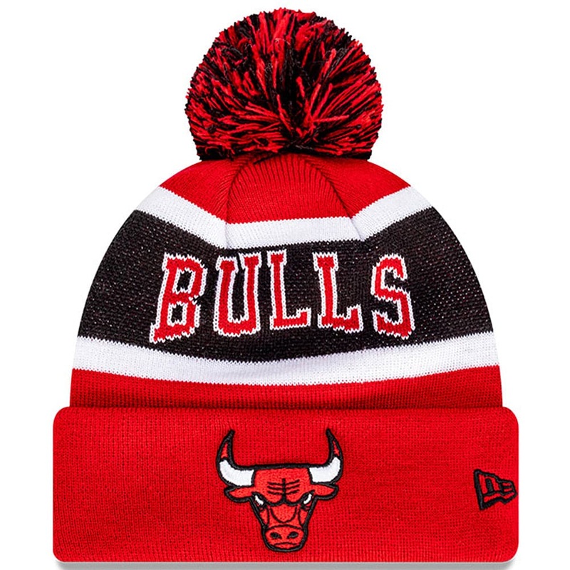 Chicago Bulls New Era NBA Team Wordmark Knit Beanie – Red