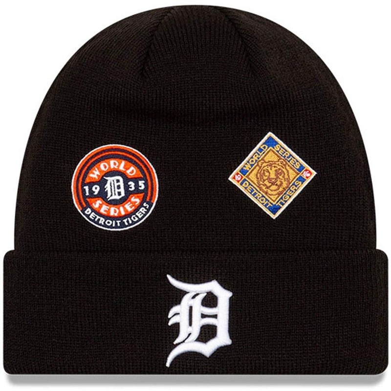 Detroit Tigers New Era MLB All Over Champions Cuffed Knit Beanie – Black