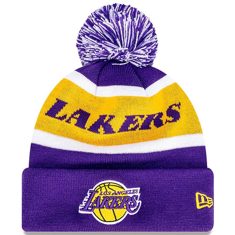 Los Angeles Lakers New Era NBA Team Wordmark Knit Beanie – Purple