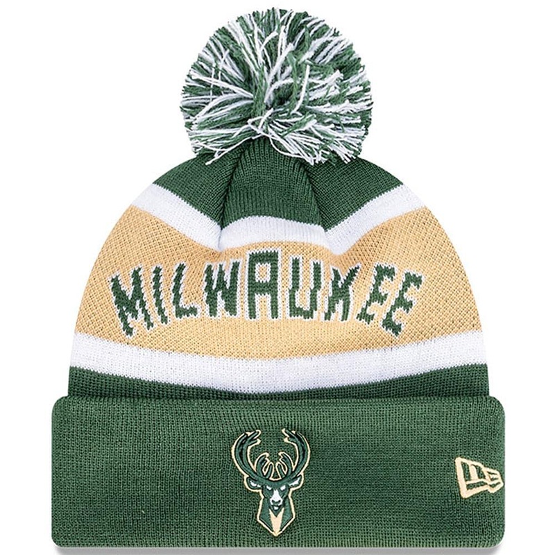 Milwaukee Bucks New Era NBA Team Wordmark Knit Beanie – Green