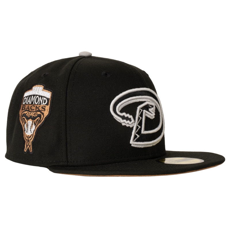 MLB Arizona Diamondbacks New Era Gray Outline Logo 59FIFTY Fitted Hat – Black