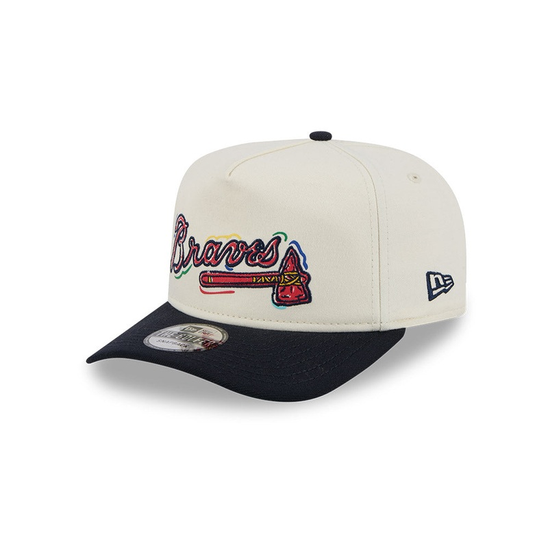 MLB Atlanta Braves New Era Scribble 9FIFTY A-Frame Snapback Hat – Cream