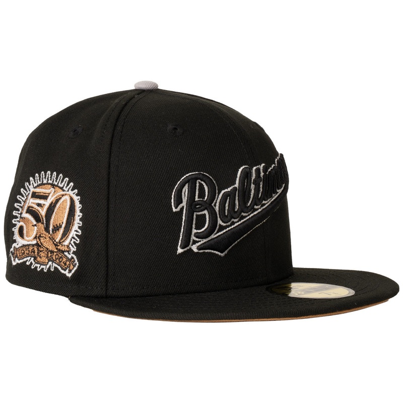 MLB Baltimore Orioles New Era Gray Outline Logo 59FIFTY Fitted Hat – Black