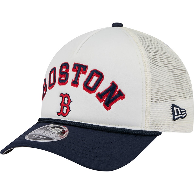 MLB Boston Red Sox New Era Arch Logo 9FORTY M-Crown Snapback Trucker Hat – Chrome