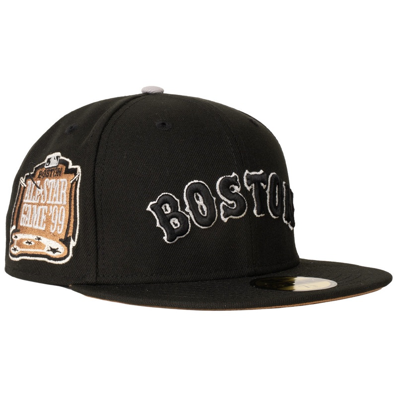 MLB Boston Red Sox New Era Gray Outline Logo 59FIFTY Fitted Hat – Black