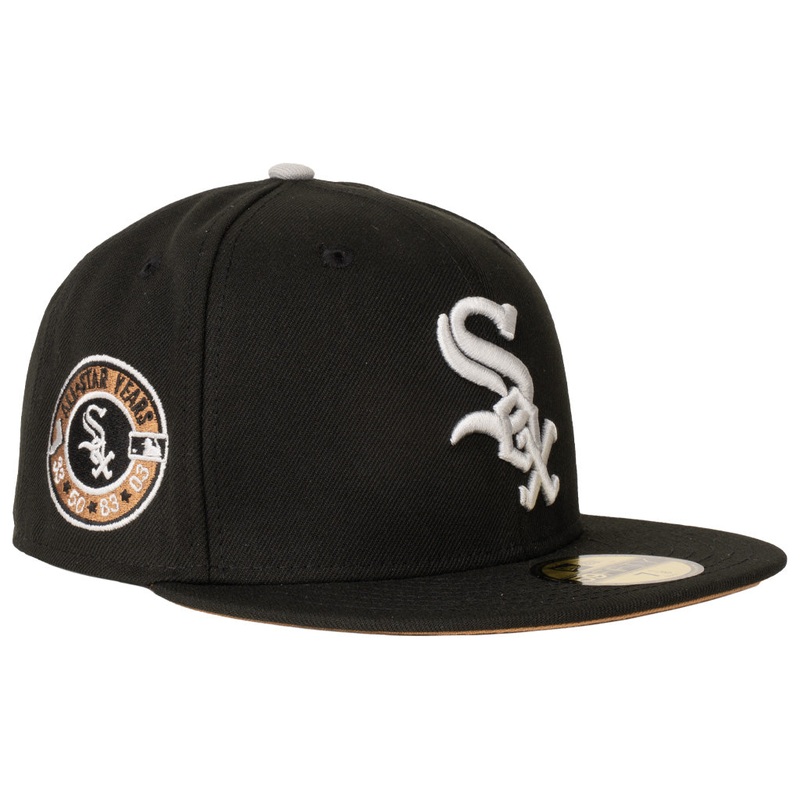 MLB Chicago White Sox New Era Gray Outline Logo 59FIFTY Fitted Hat – Black