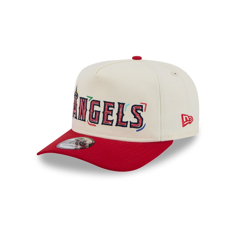 MLB Los Angeles Angels New Era Scribble 9FIFTY A-Frame Snapback Hat – Cream