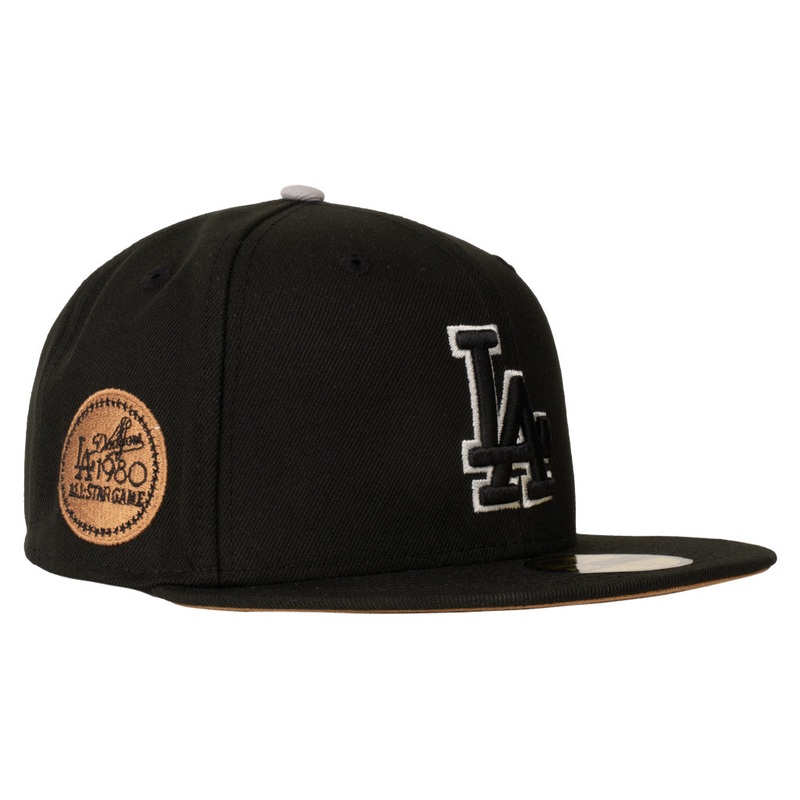 MLB Los Angeles Dodgers New Era Gray Outline Logo 59FIFTY Fitted Hat – Black