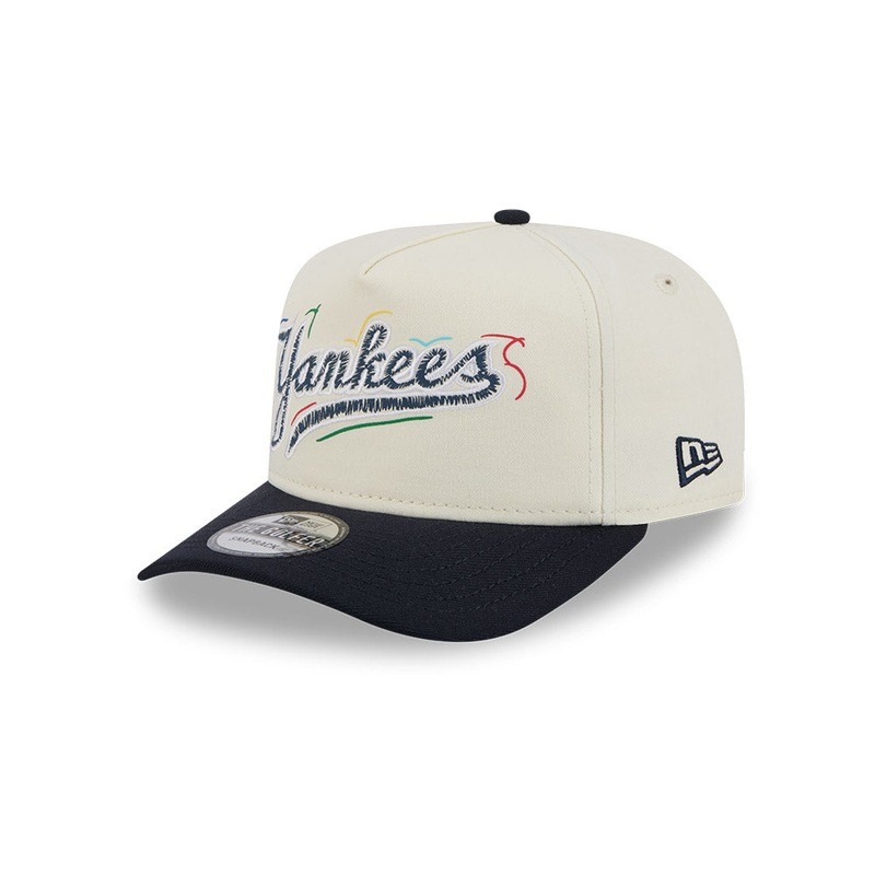 MLB New York Yankees New Era Scribble 9FIFTY A-Frame Snapback Hat – Cream
