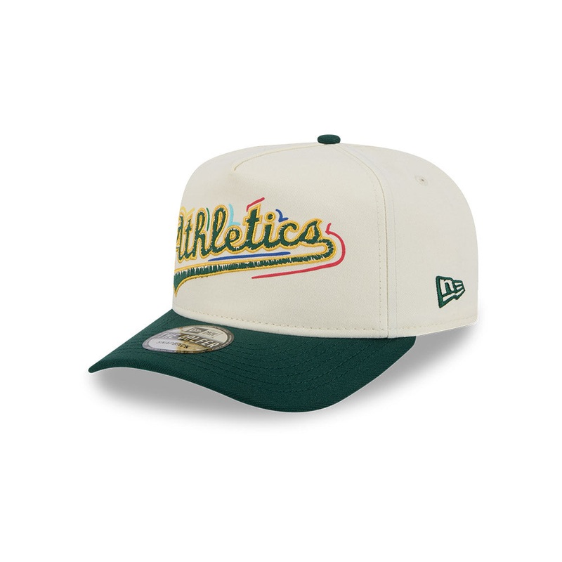 MLB Oakland Athletics New Era Scribble 9FIFTY A-Frame Snapback Hat – Cream