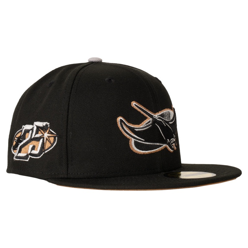 MLB Tampa Bay Rays New Era Gray Outline Logo 59FIFTY Fitted Hat – Black
