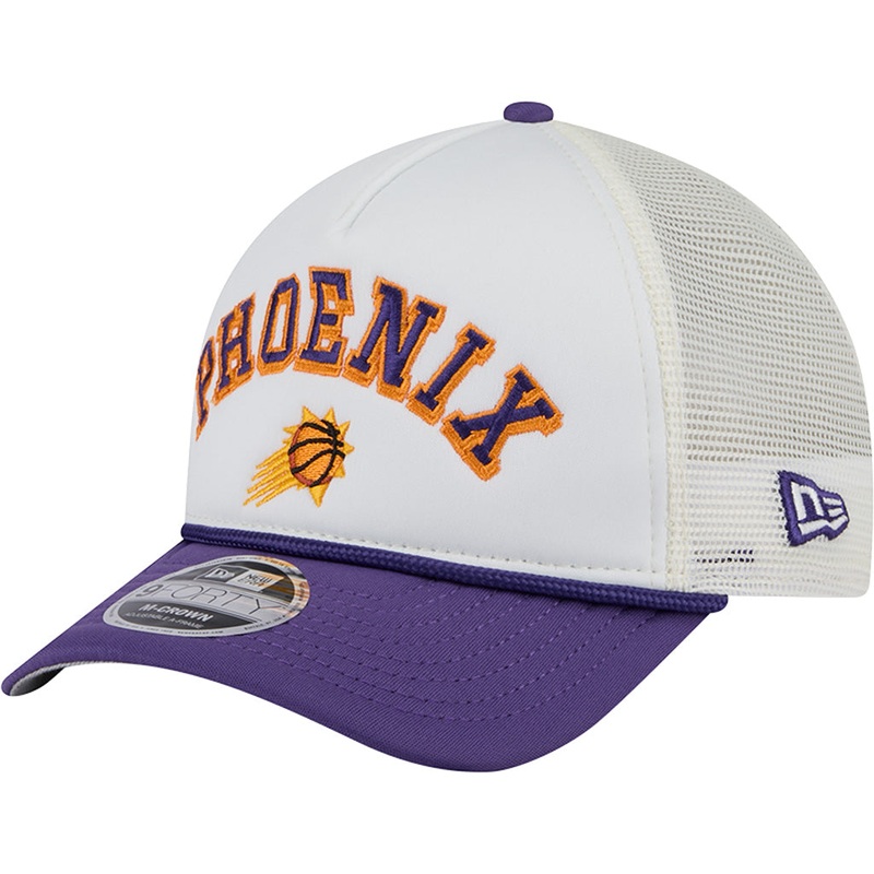 NBA Phoenix Suns New Era Arch Logo 9FORTY M-Crown Snapback Trucker Hat – Chrome