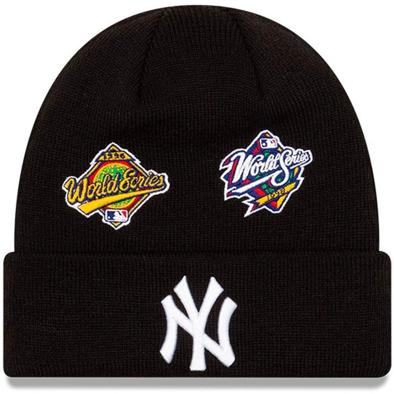 New York Yankees New Era MLB All Over Champions Cuffed Knit Beanie – Black