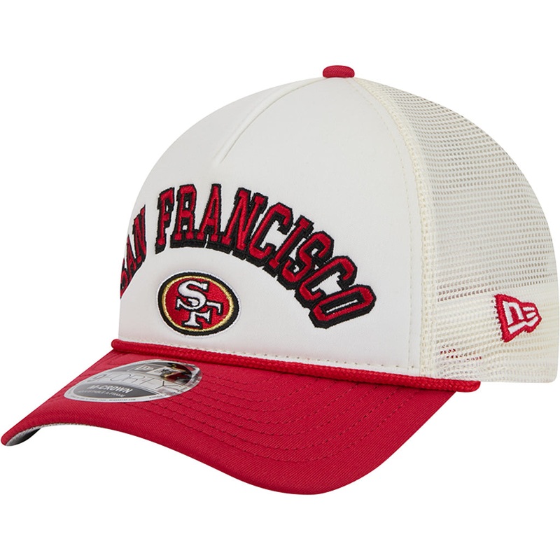 NFL San Francisco 49ers New Era Arch Logo 9FORTY M-Crown Snapback Trucker Hat – Chrome