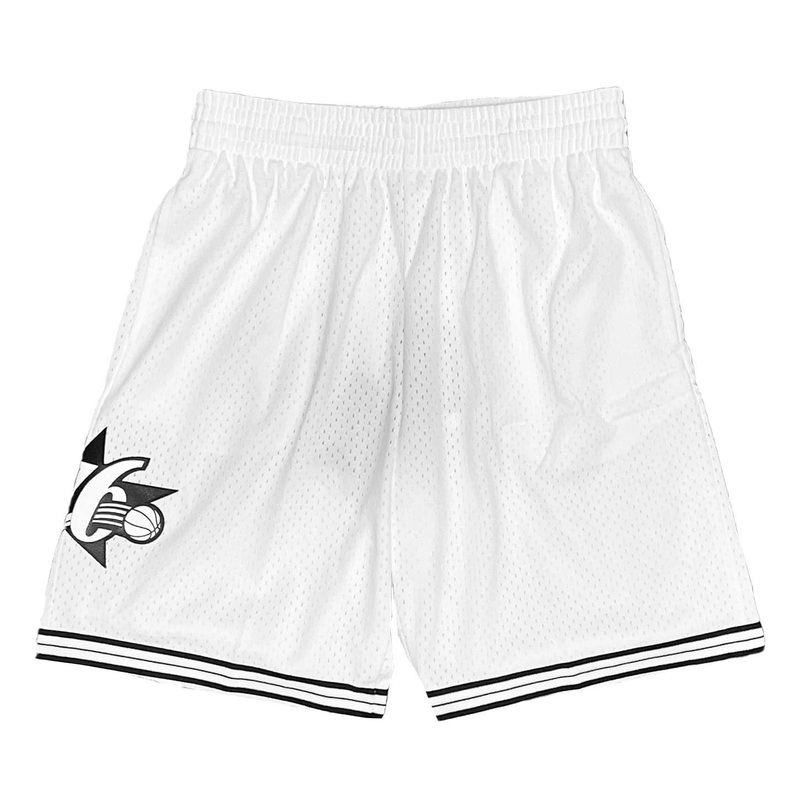 Philadelphia 76ers Mitchell & Ness NBA Black & White Swingman Shorts – White