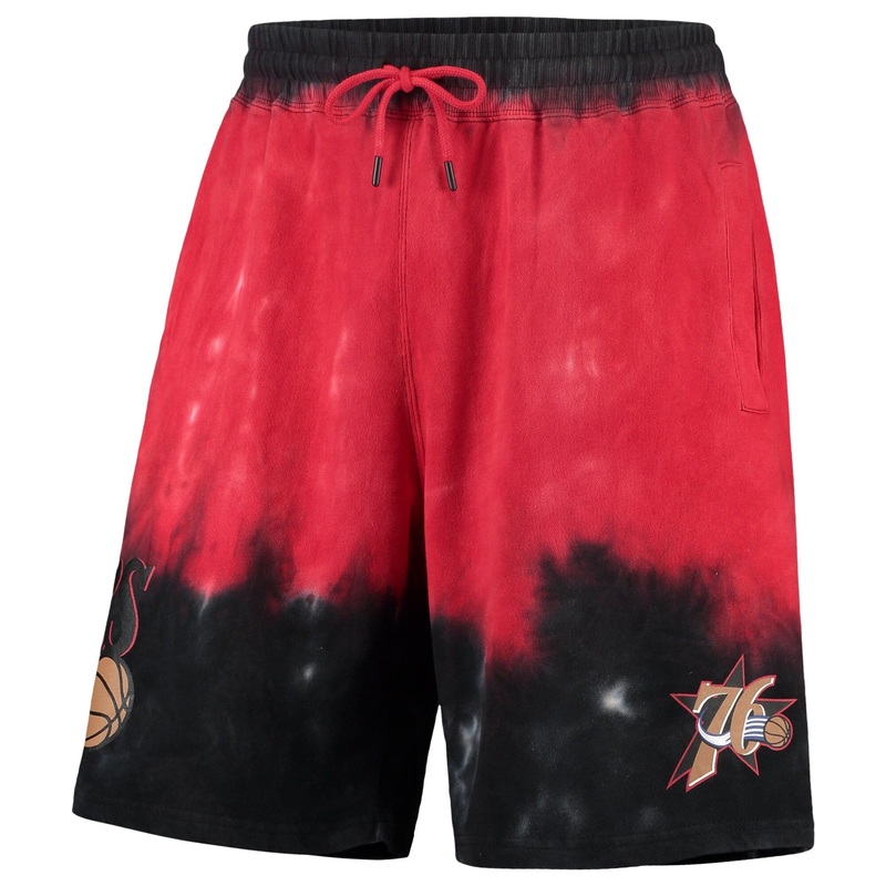 Philadelphia 76ers Mitchell & Ness NBA Tie Dye Premium Terry Shorts – Red