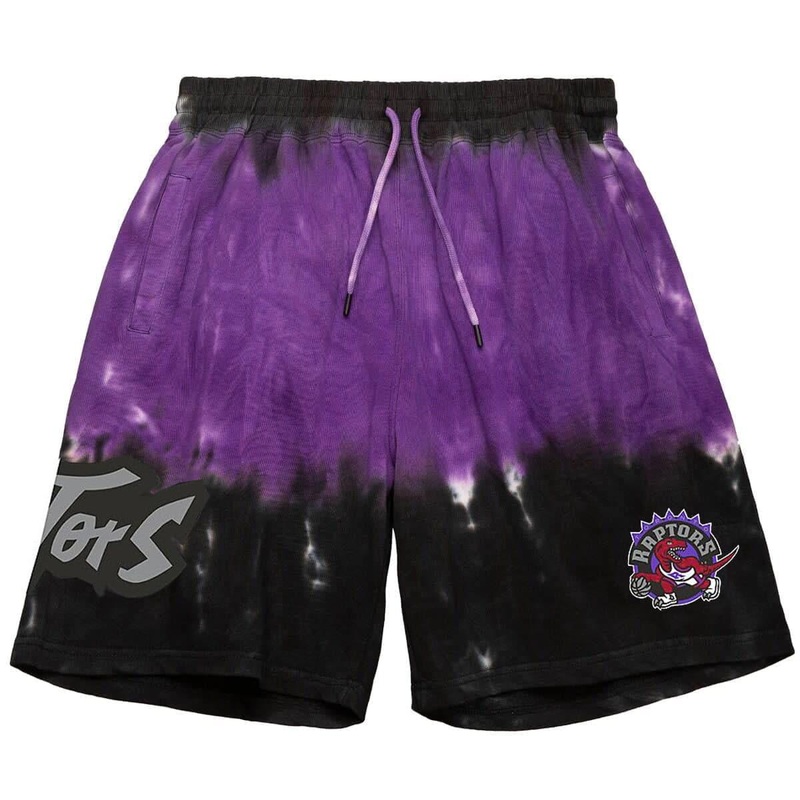 Toronto Raptors Mitchell & Ness NBA Tie Dye Premium Terry Shorts – Purple