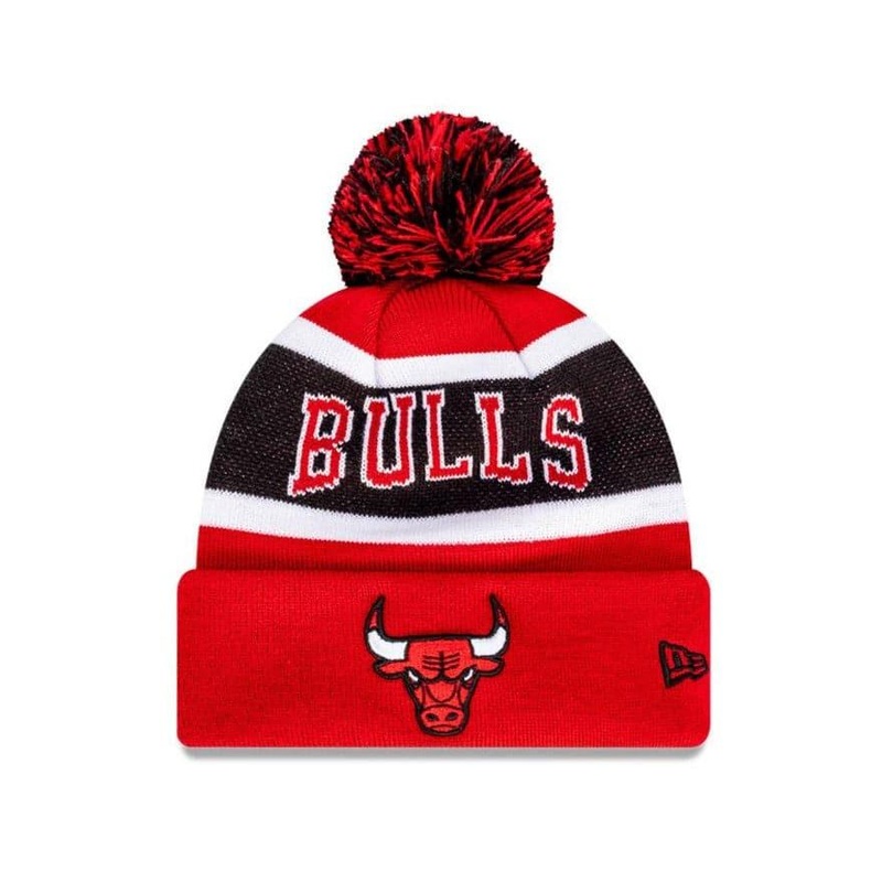 Youths Chicago Bulls New Era NBA Team Wordmark Knit Beanie – Red