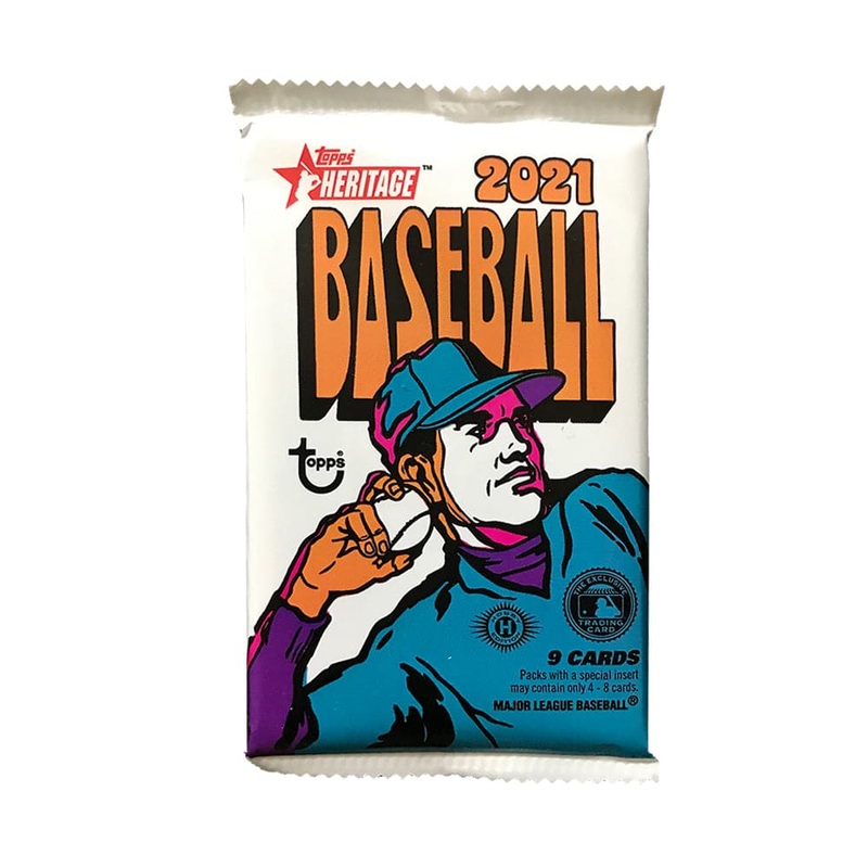 2021 Topps MLB Heritage Baseball Hobby Pack – 9 Trading Cards