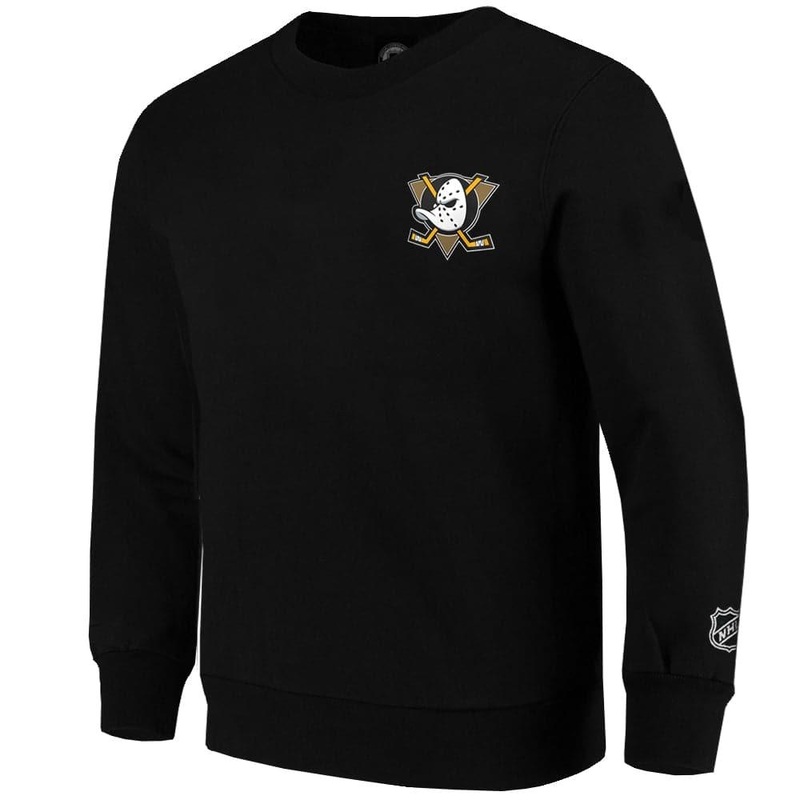 Anaheim Mighty Ducks Majestic NHL Gamily Crew Jumper – Black