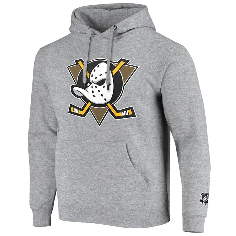 Anaheim Mighty Ducks Majestic NHL Prism Logo Hoodie Jumper – Grey Marle