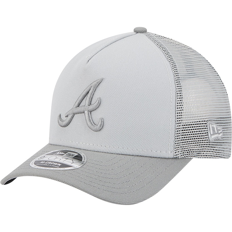 MLB Atlanta Braves New Era Gray Tonal 9FORTY M-Crown Snapback Trucker Hat – Gray